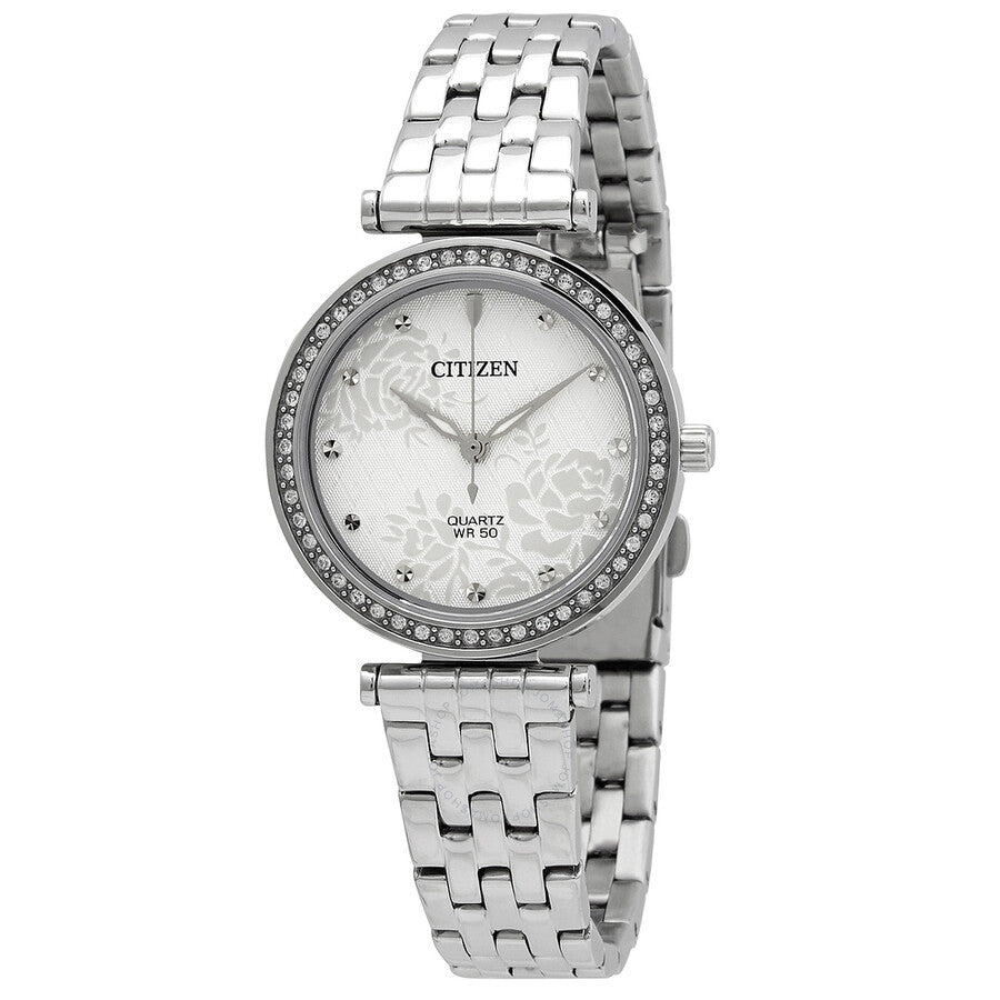 Citizen Quartz Crystal White Dial Ladies Watch ER0211-52A - The Watches Men & Co