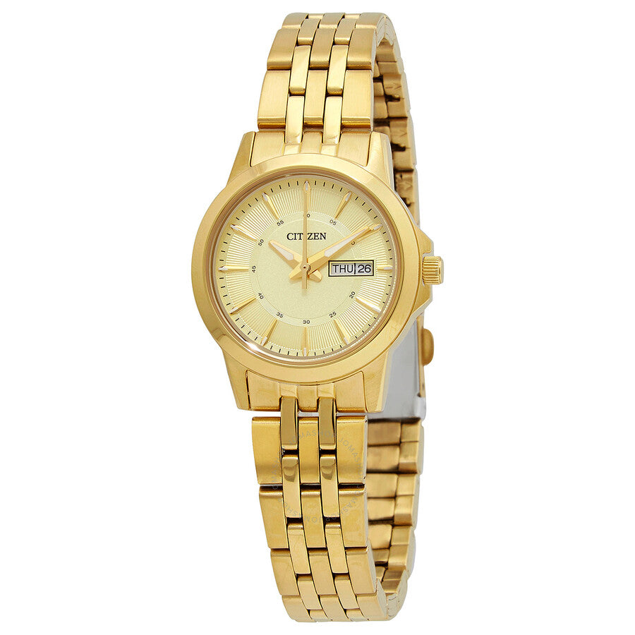 Citizen Quartz Gold Dial Yellow Gold-tone Ladies Watch EQ0603-59P - The Watches Men & Co