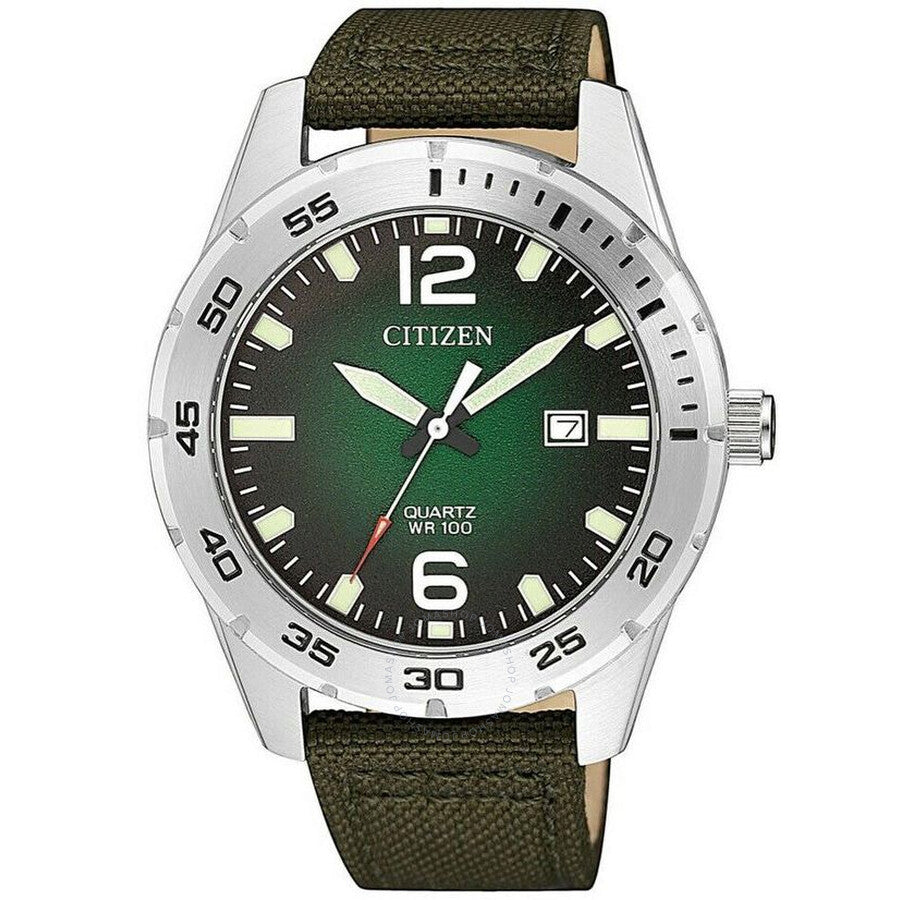 Citizen Quartz Green Dial Green Nylon Men's Watch BI1041-06X - The Watches Men & Co