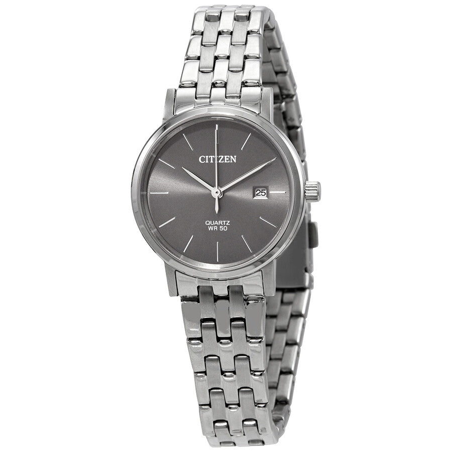 Citizen Quartz Grey Dial Stainless Steel Ladies Watch EU6090-54H - The Watches Men & Co
