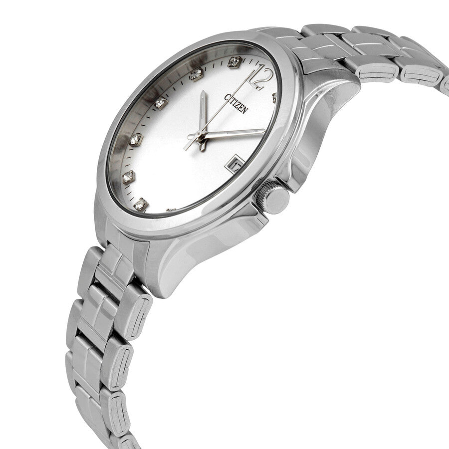 Citizen Quartz Silver Dial Stainless Steel Ladies Watch EV0050-55A