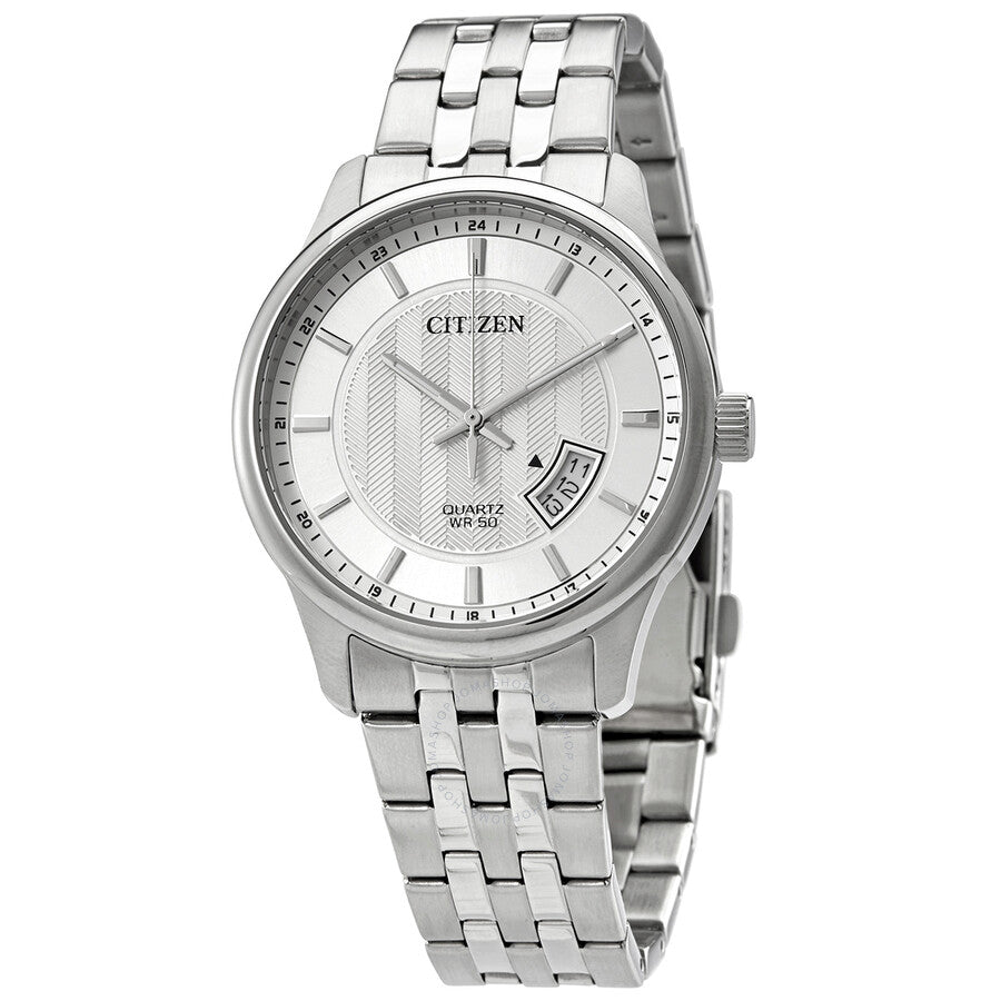Citizen Quartz Silver Dial Stainless Steel Men's Watch BI1050-81A - The Watches Men & Co