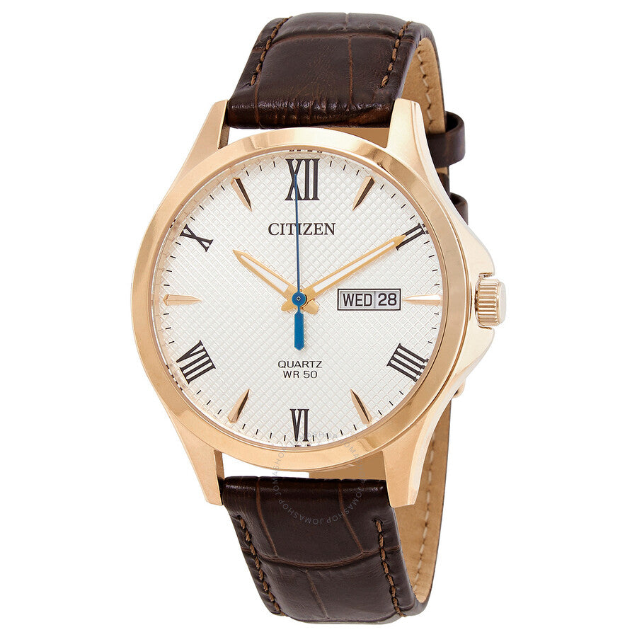Citizen Quartz White Dial Brown Leather Men's Watch BF2023-01A - The Watches Men & Co