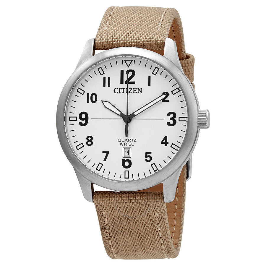 Citizen Quartz White Dial White Nylon Men's Watch BI1050-05A - The Watches Men & Co
