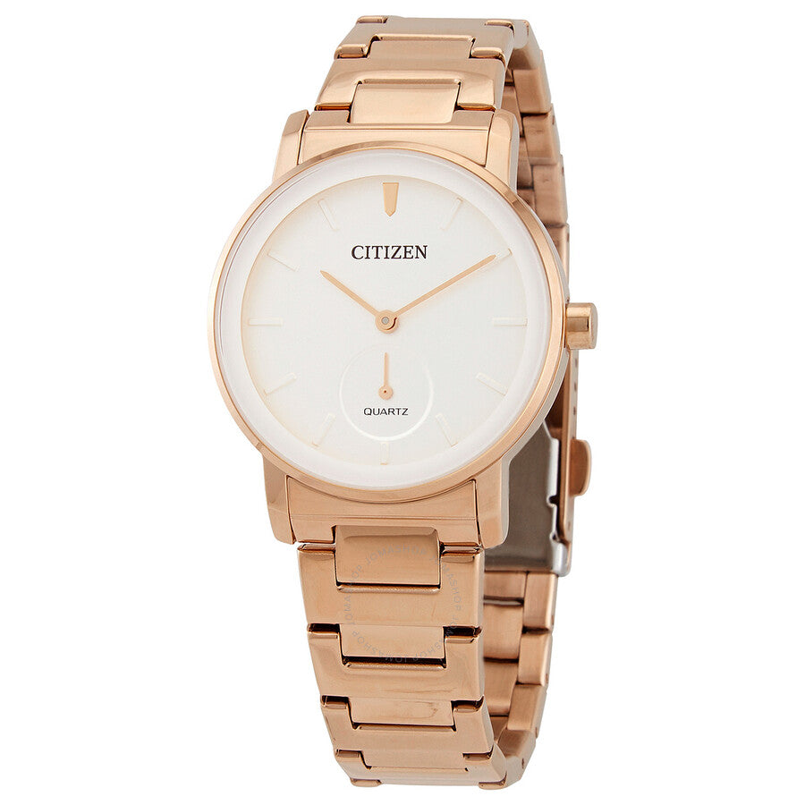 Citizen Quartz White Dial Rose Gold-tone Ladies Watch EQ9063-55A - The Watches Men & Co