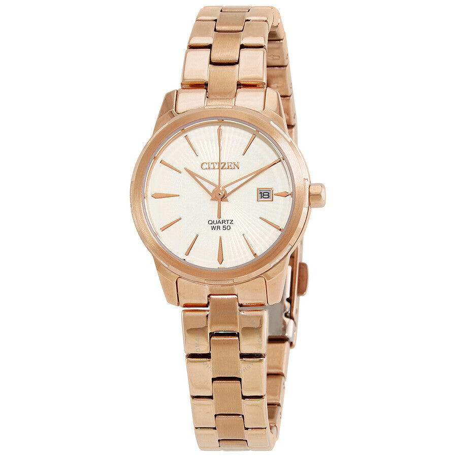 Citizen Quartz White Dial Rose Gold-tone Ladies Watch EU6073-53A - The Watches Men & Co