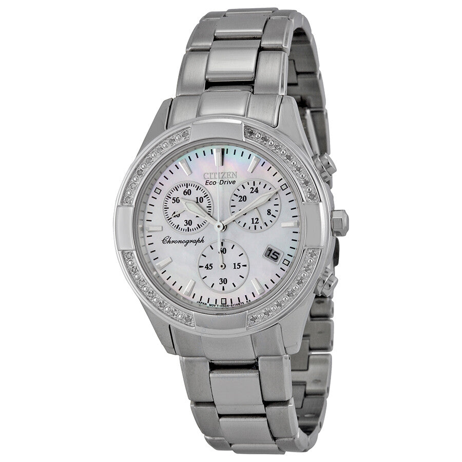 Citizen Regent Eco-Drive Chronograph Diamond Mother of Pearl Dial Ladies Watch FB1220-53D