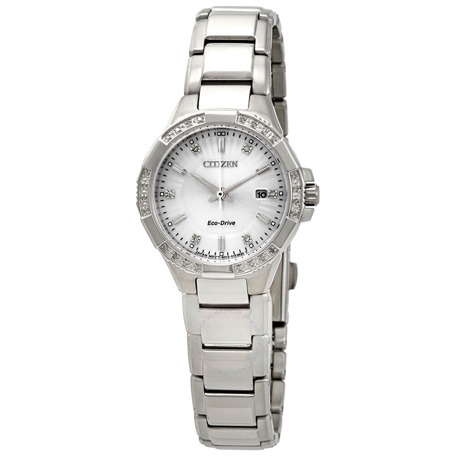 Citizen Riva Diamond Silver Dial Ladies Watch EW2460-56A - The Watches Men & Co