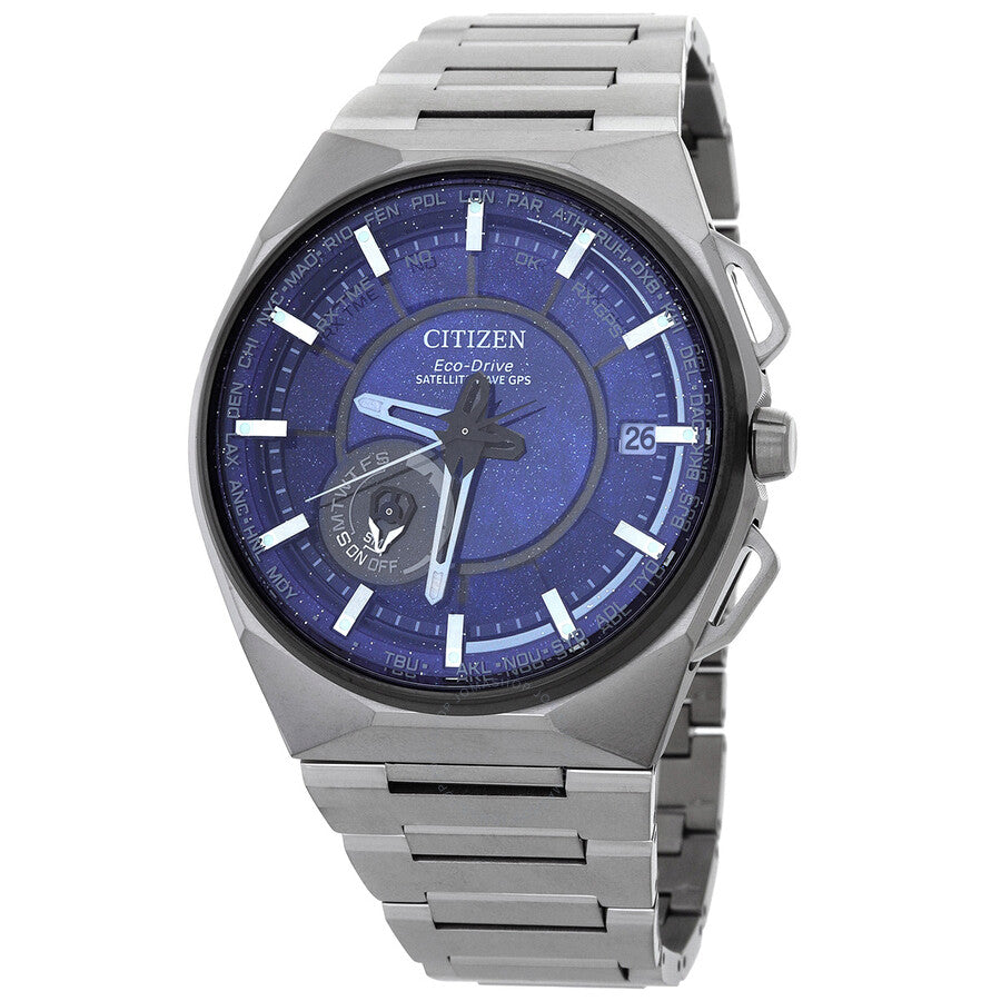 Citizen Satellite Wave X Perpetual World Time Blue Dial Men's Watch CC3097-52L - The Watches Men & Co