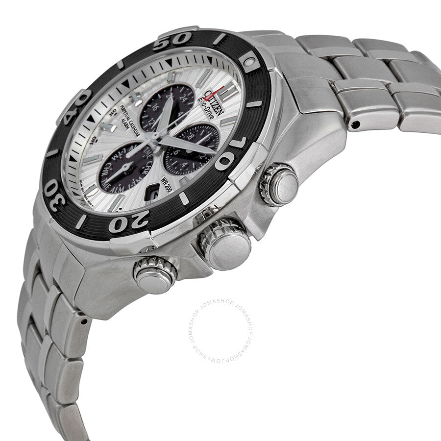 Citizen Signature Chronograph Eco-Drive Silver Dial Stainless Steel Men's Watch BL5440-58A