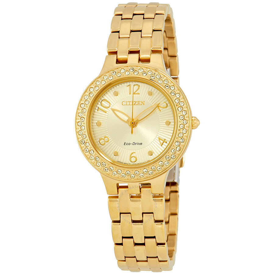Citizen Silhouette Cristal Eco-Drive Champán Dial Damas Reloj FE2082-51P