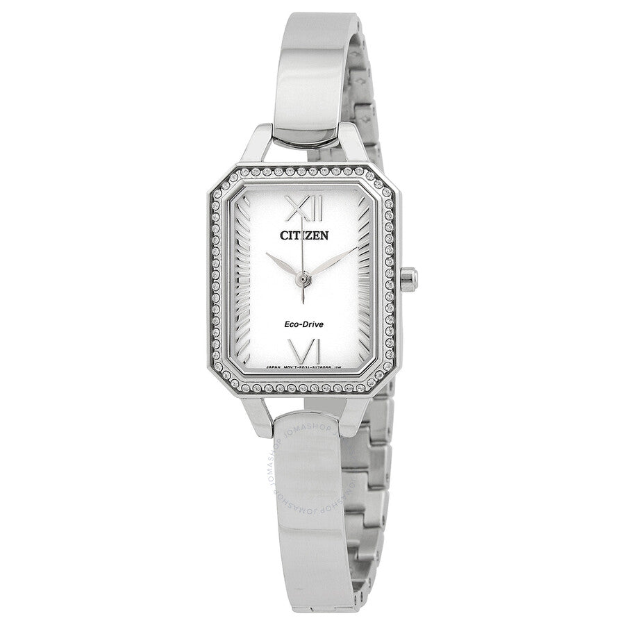 Citizen Silhouette Crystal Eco-Drive Silver Dial Ladies Watch EM0980-50A - The Watches Men & Co
