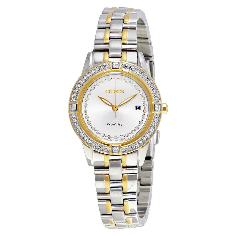 Citizen Silhouette Crystal Eco-Drive Two-tone Ladies Watch FE1154-57A