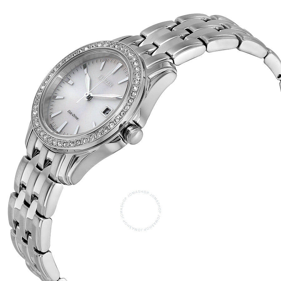 Citizen Silhouette Crystal Silver Dial Ladies Watch EW1901-58A