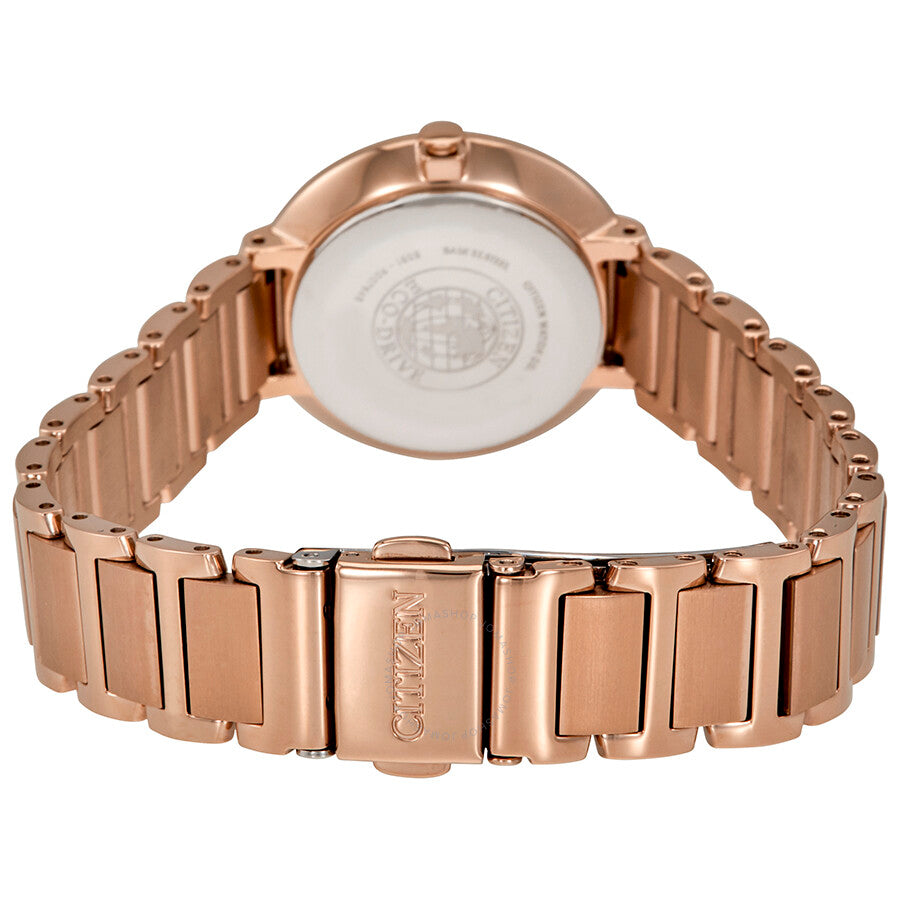 Citizen Silhouette Crystal White Mother Of Pearl Dial Ladies Watch EM0483-54D