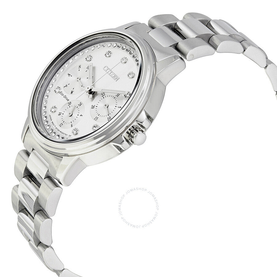 Reloj Citizen Silhouette Eco-Drive multifunción con esfera plateada para mujer FD2040-57A