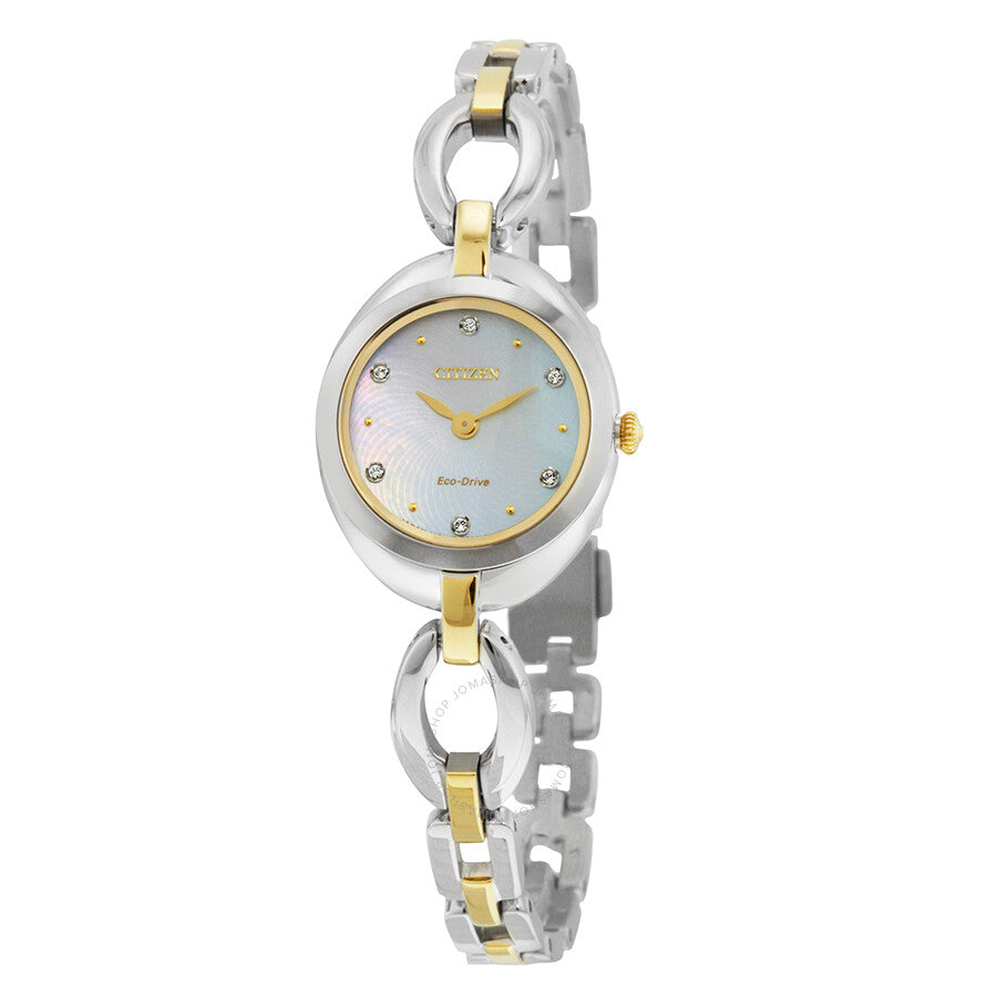 Citizen Silhouette White Mother of Pearl Dial Ladies Watch EX1434-55D - The Watches Men & Co