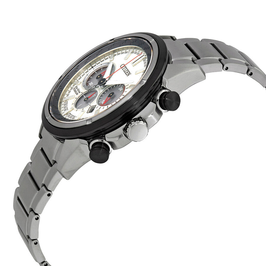 Citizen Silver Dial Eco-Drive Super Titanium Chronograph Watch CA4241-55A