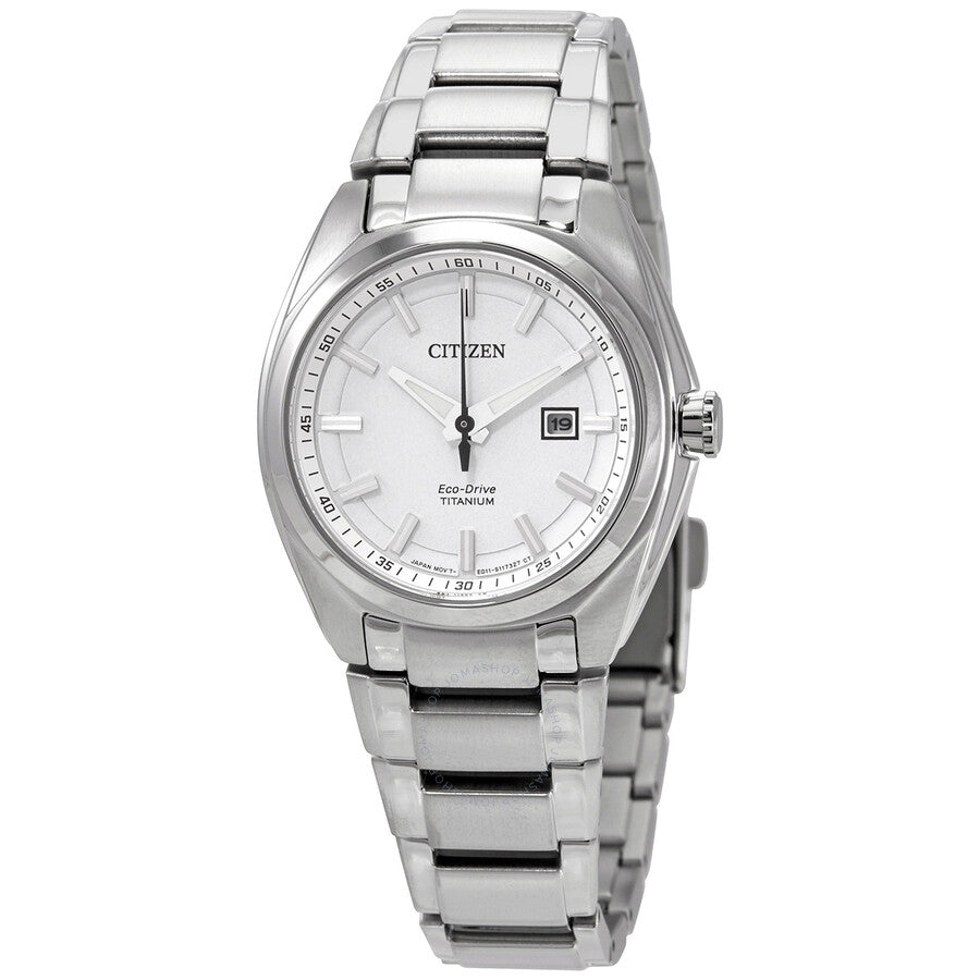 Citizen Silver Dial Titanium Ladies Watch EW2210-53A - The Watches Men & Co
