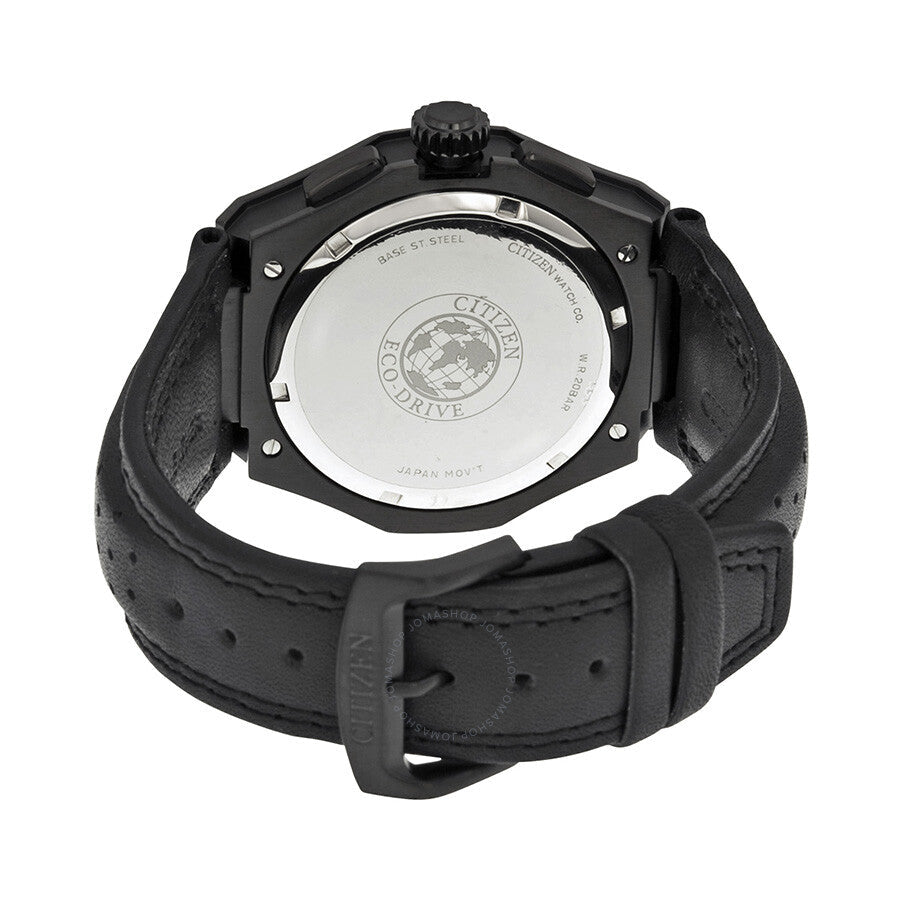 Citizen Sport Eco-drive Chronograph Black Dial Black IP Steel Men's Watch CA0315-01E