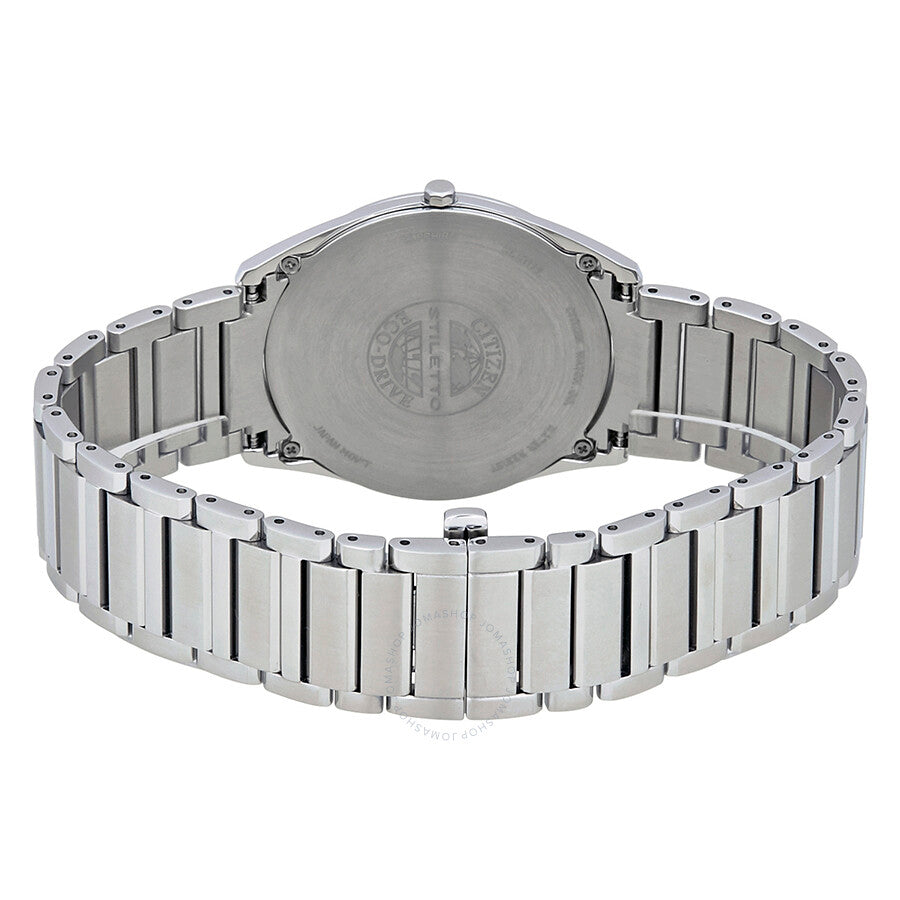 Citizen Stiletto Eco-Drive Reloj para hombre de acero inoxidable con esfera negra AR3070-55E