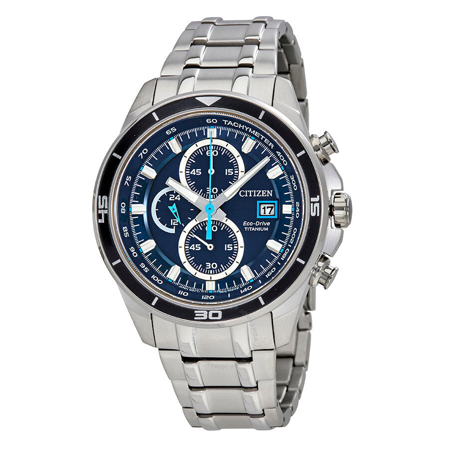 Citizen TI+IP Chronograph Eco-Drive Blue Dial Men's Watch CA0349-51L