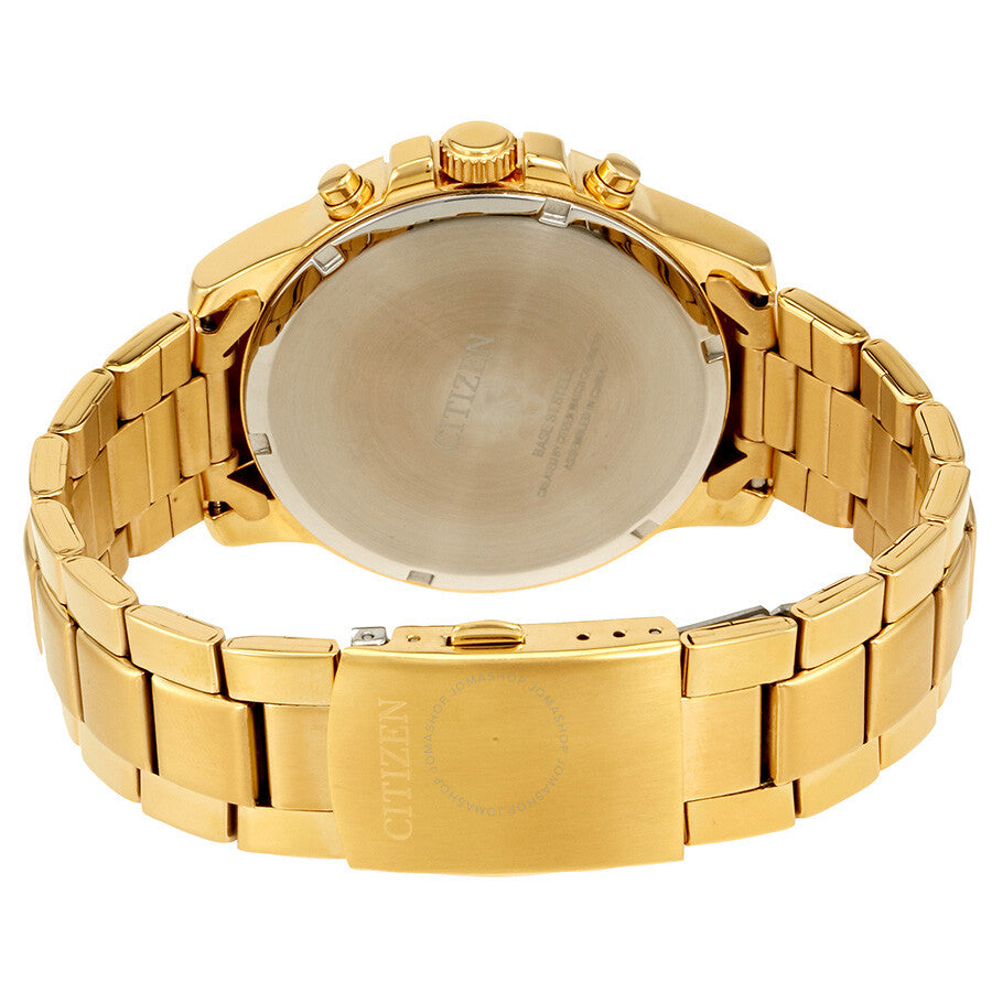 Citizen Urban Black Dial Men's Gold Tone Chronograph Watch AN8082-54E