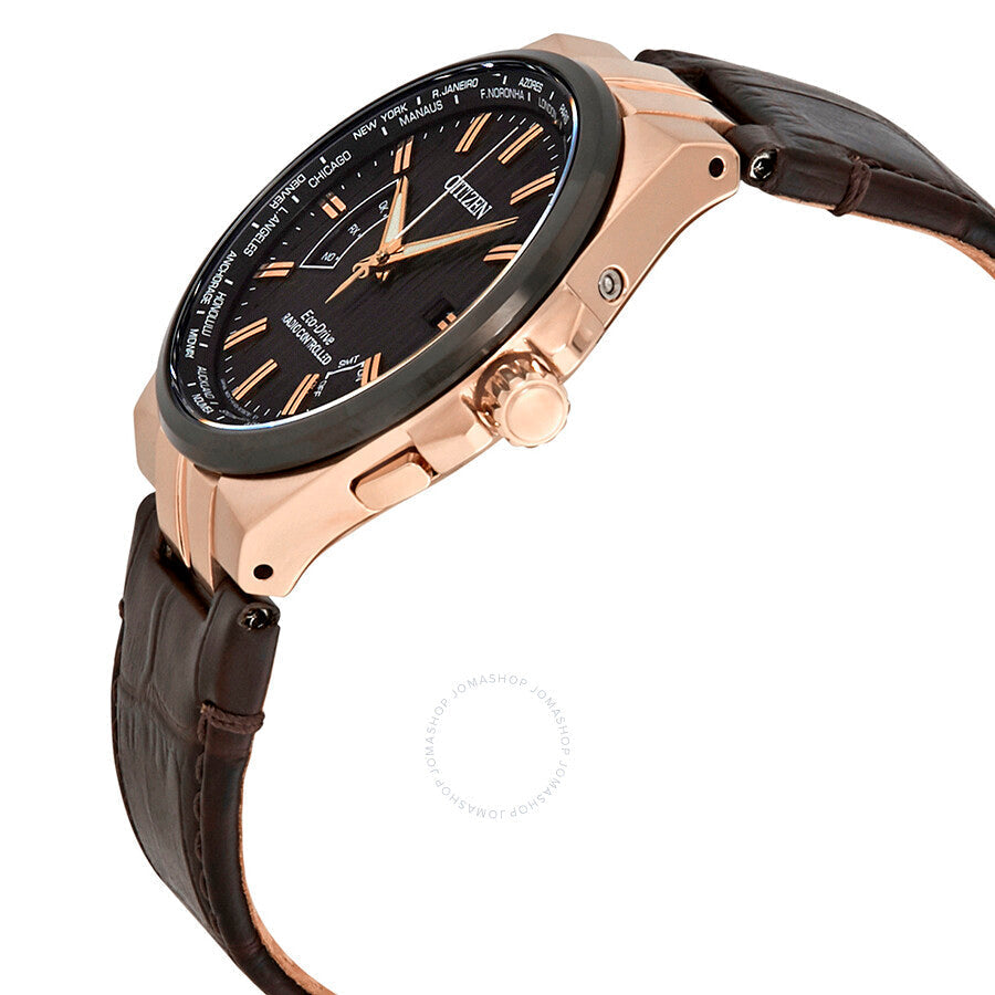 Citizen World Perpetual A-T World Time Eco-Drive Black Dial Men's Watch CB0168-08E