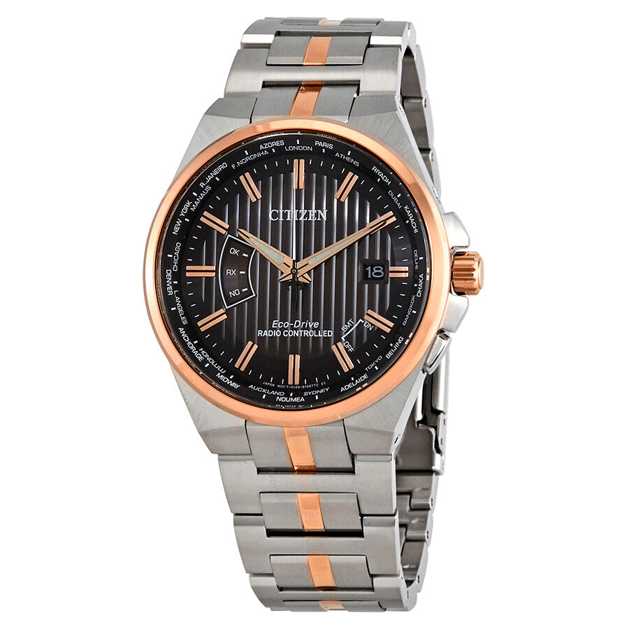 Citizen World Perpetual A-T World Time Eco-Drive Black Dial Men's Watch CB0166-54H
