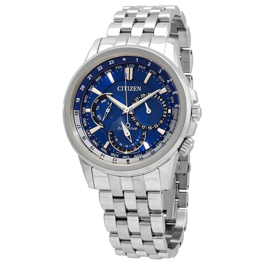 Citizen World Time Chronograph Blue Dial Men's Watch BU2021-69L - The Watches Men & Co
