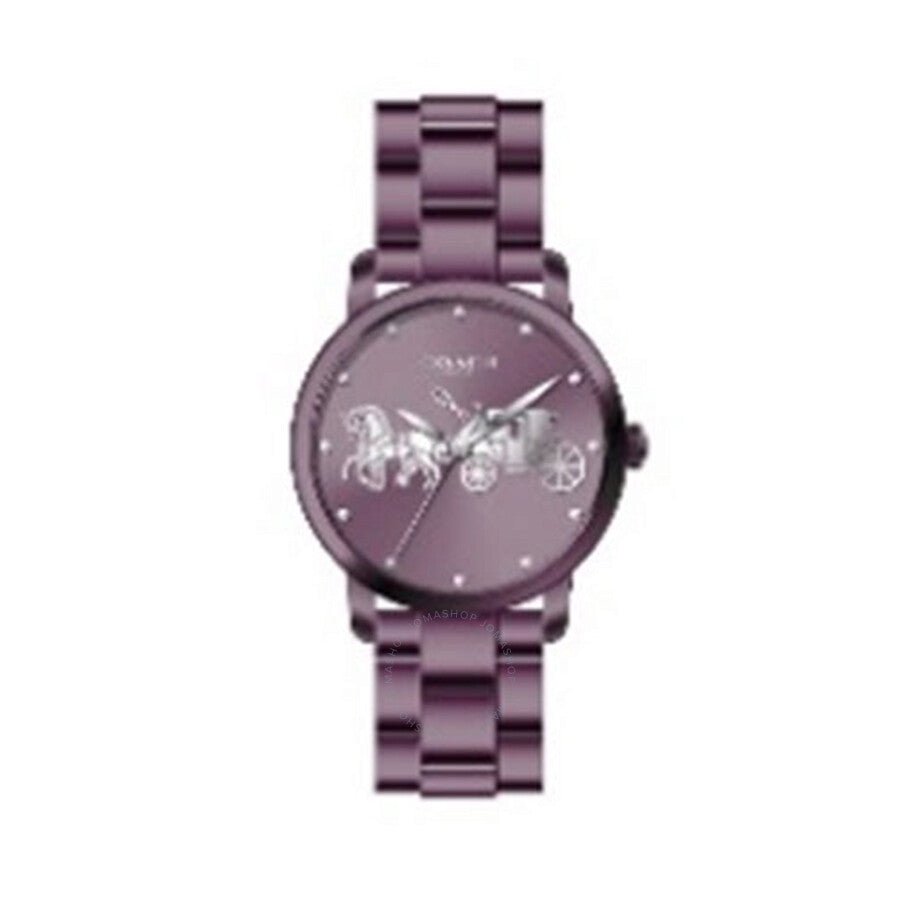 Coach Grand Quartz Crystal Purple Dial Ladies Watch 14502923 - The Watches Men & Co
