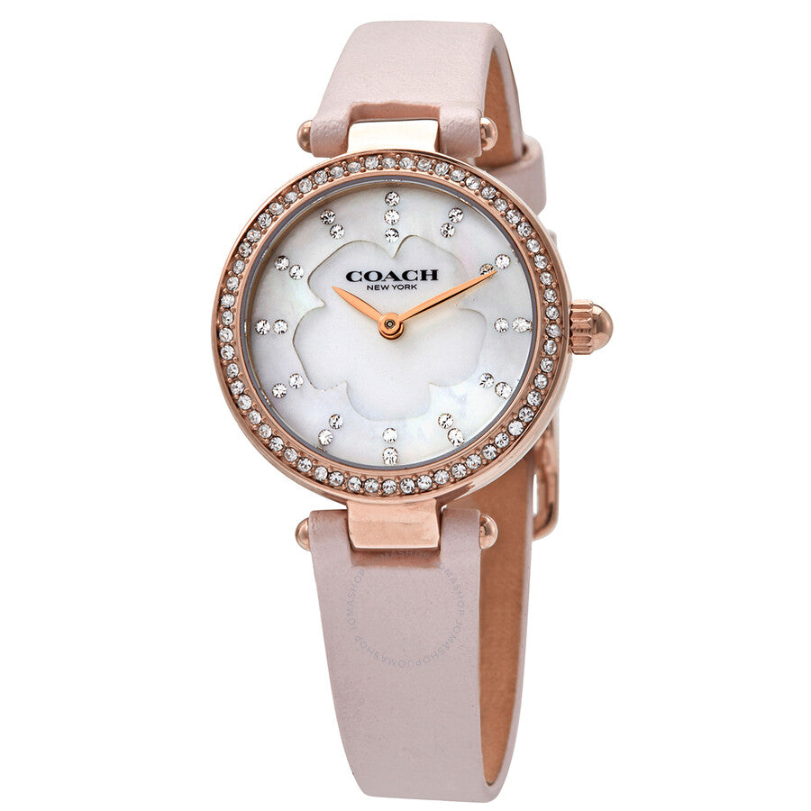 Coach Perry Mother of Pearl Crystal Dial Ladies Watch 14503190 - The Watches Men & Co