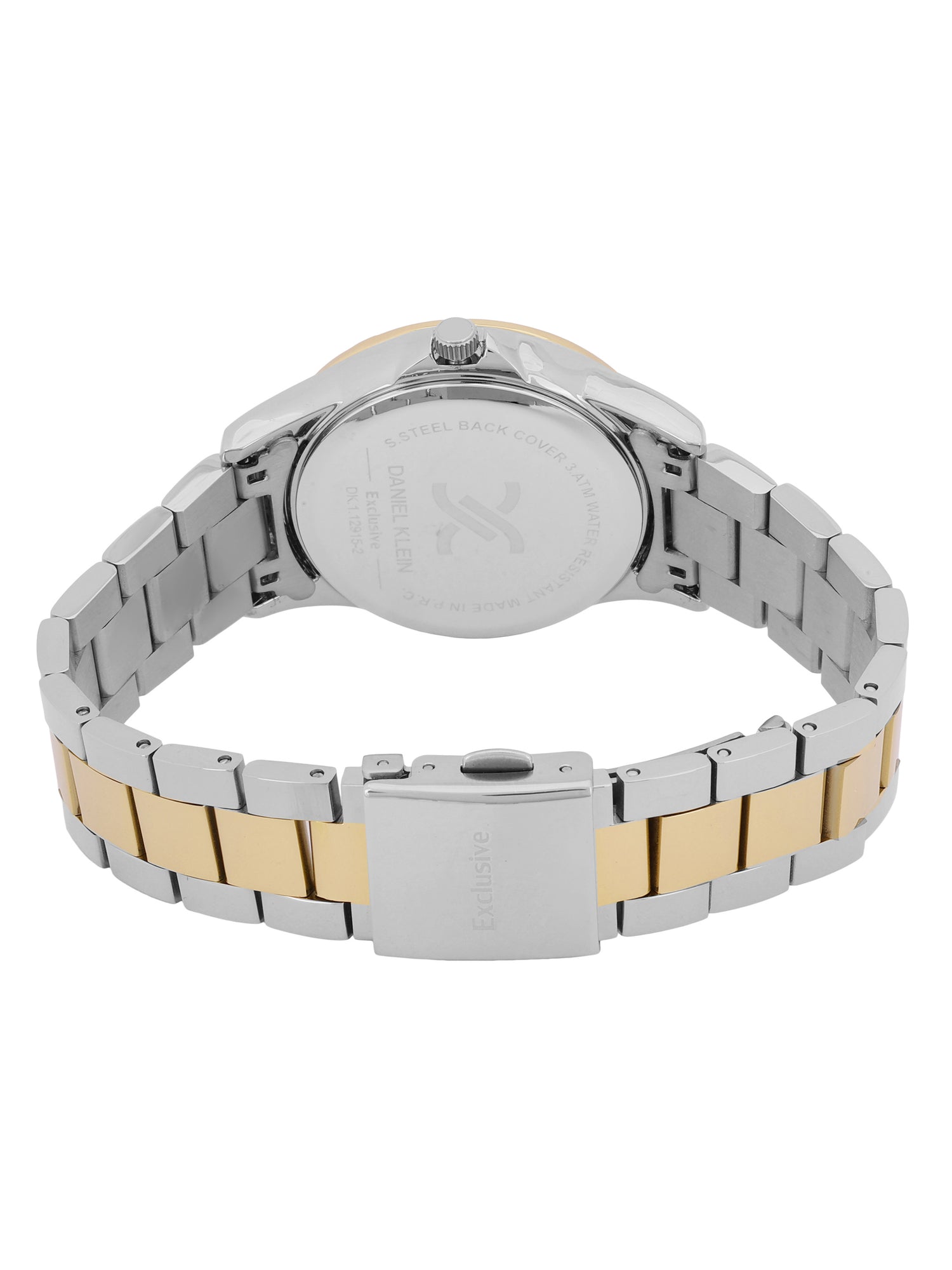 Daniel Klein Exclusive Dimond Multifuntion Black Dial Two Tone Watch - DK.1.12915-4