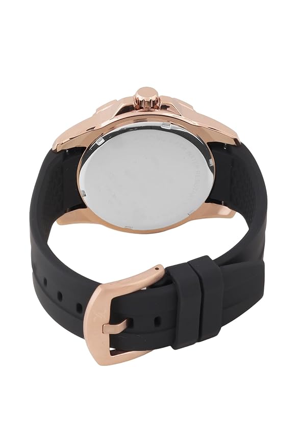 Daniel Klein Premium Day Date Window Black Dial and Silicone Strap Watch - DK.1.13911-6