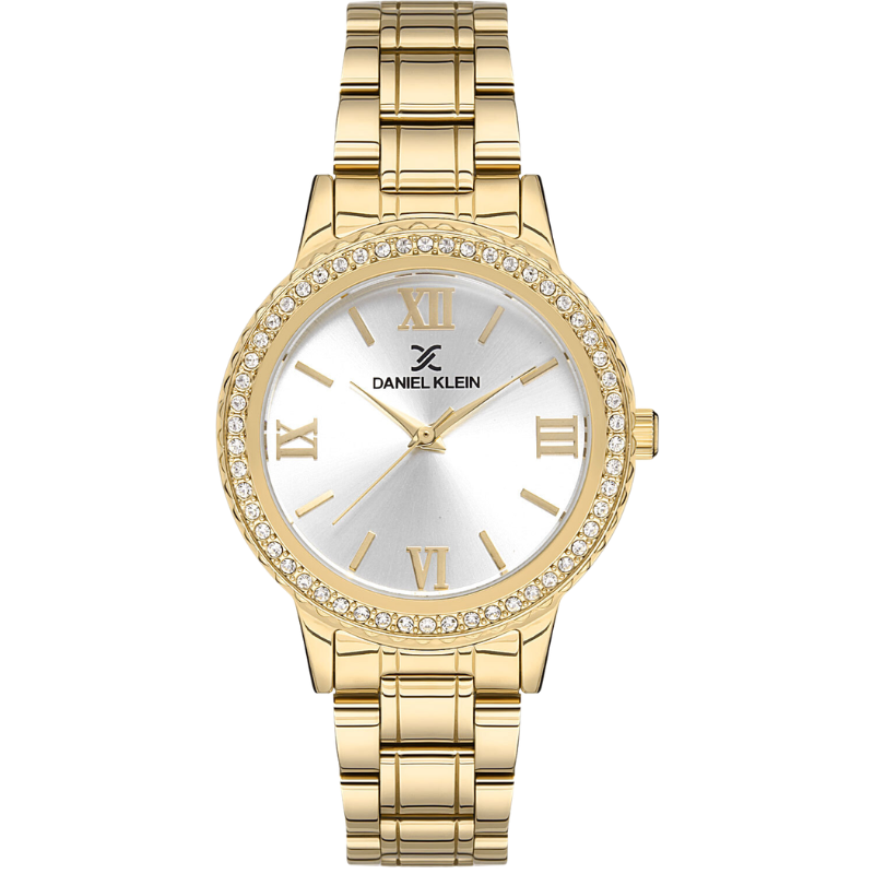 Daniel Klein Classic Three-Hands White Dial Gold Watch - DK.1.12922-2