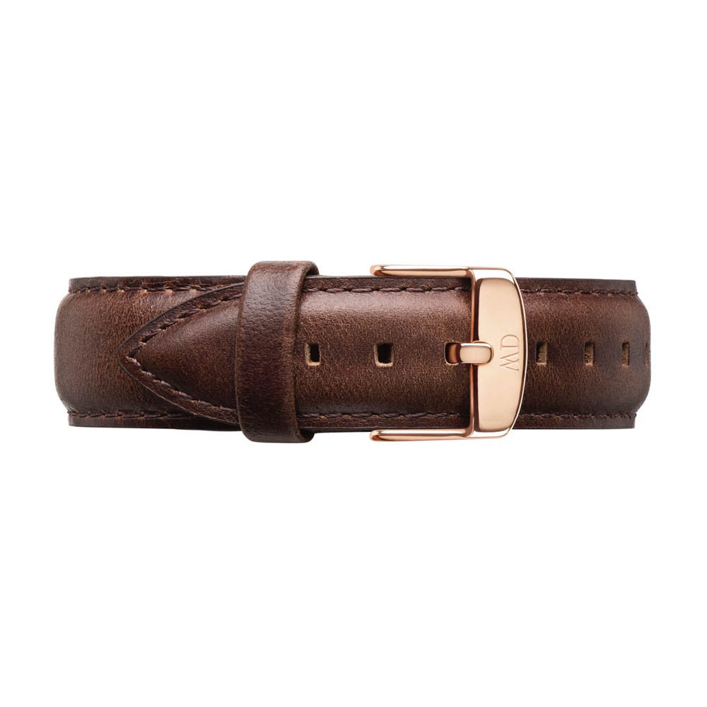 Daniel Wellington Bristol 36mm Black Dial Dark Brown Genuine Leather Gold Watch - DW00100137