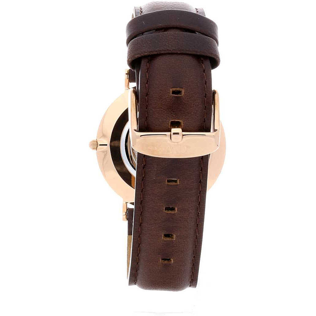 Daniel Wellington Classic Bristol 36mm White Dial Dark Brown Genuine Leather Gold Watch - DW00100039
