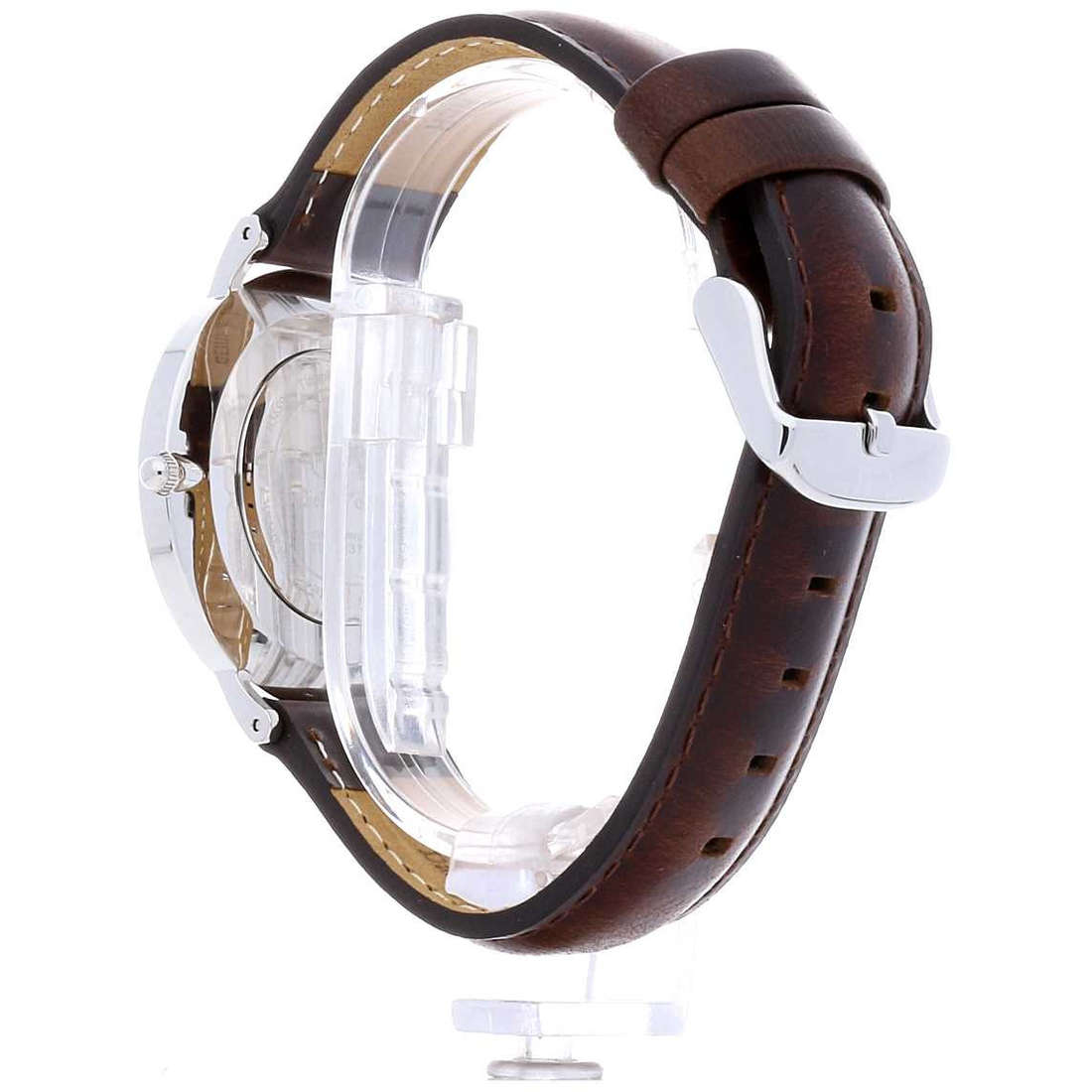 Daniel Wellington Classic Bristol 36mm White Dial Dark Brown Genuine Leather Silver Watch - DW00100056