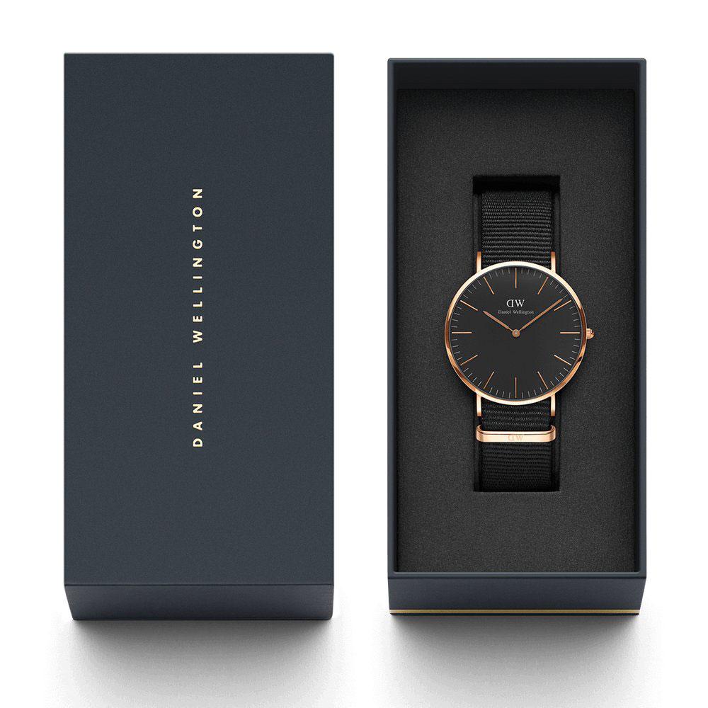 Daniel Wellington Cornwall 40mm Black Men's Gold Watch - DW00100148