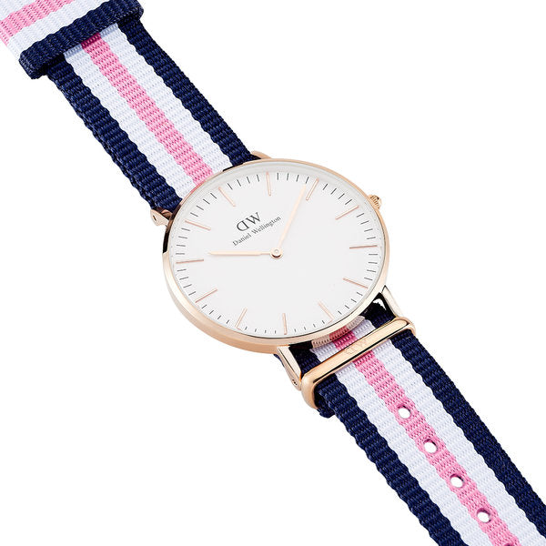 Daniel Wellington Southampton 36mm White Dial Tricolour Gold Watch - DW00100034