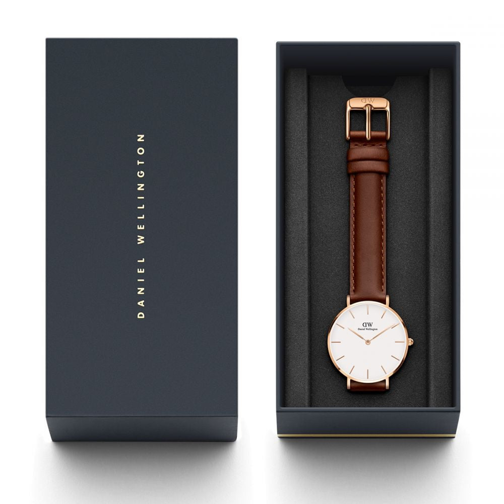 Daniel Wellington St. Mawes 28mm White Dial Bondi Genuine Leather Women's Watch - DW00100175