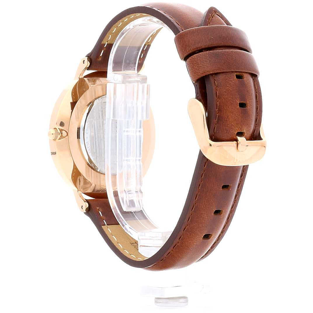 Daniel Wellington St Mawes 36mm Black Dial Brown Genuine Leather Gold Watch - DW00100136