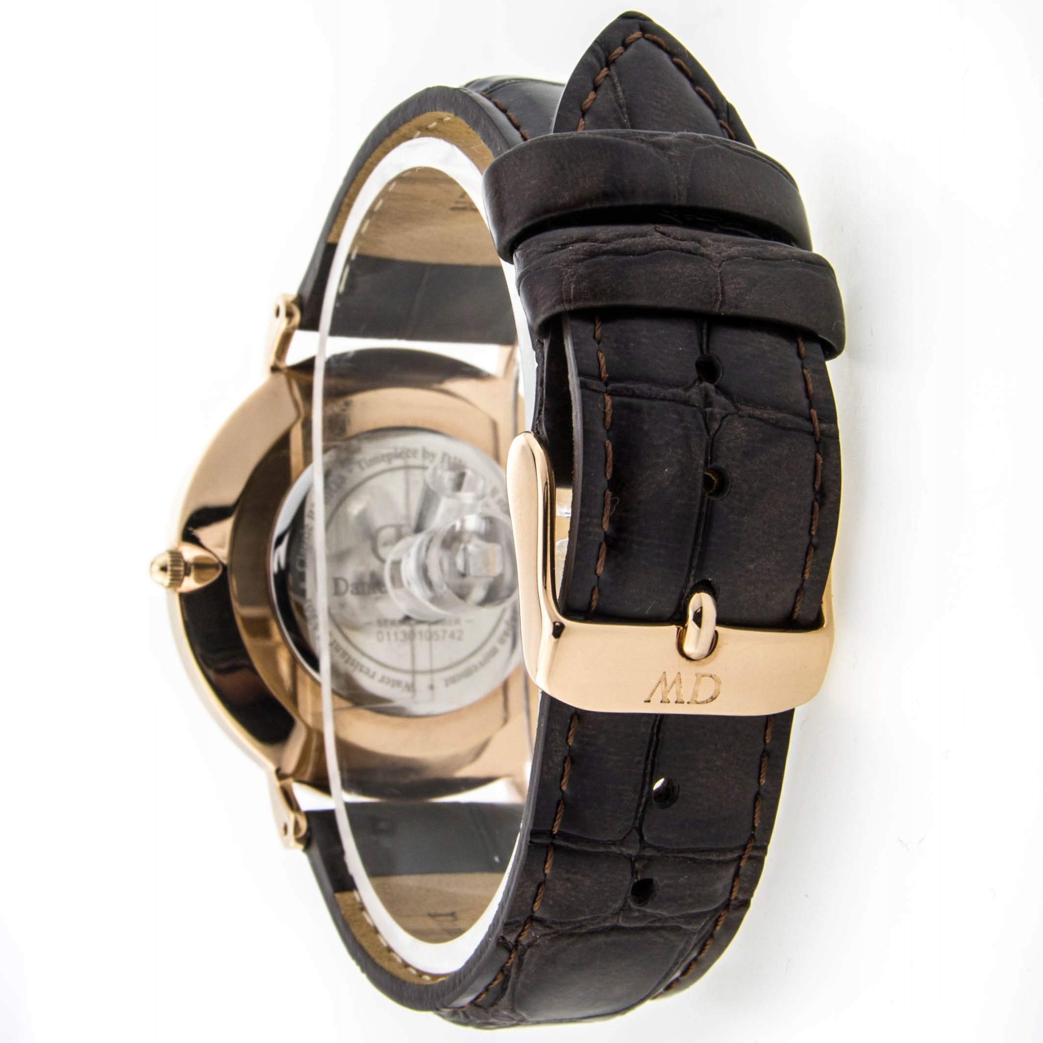Daniel Wellington York 36mm Black Dial Genuine Leather Rose Gold Watch - DW00100140