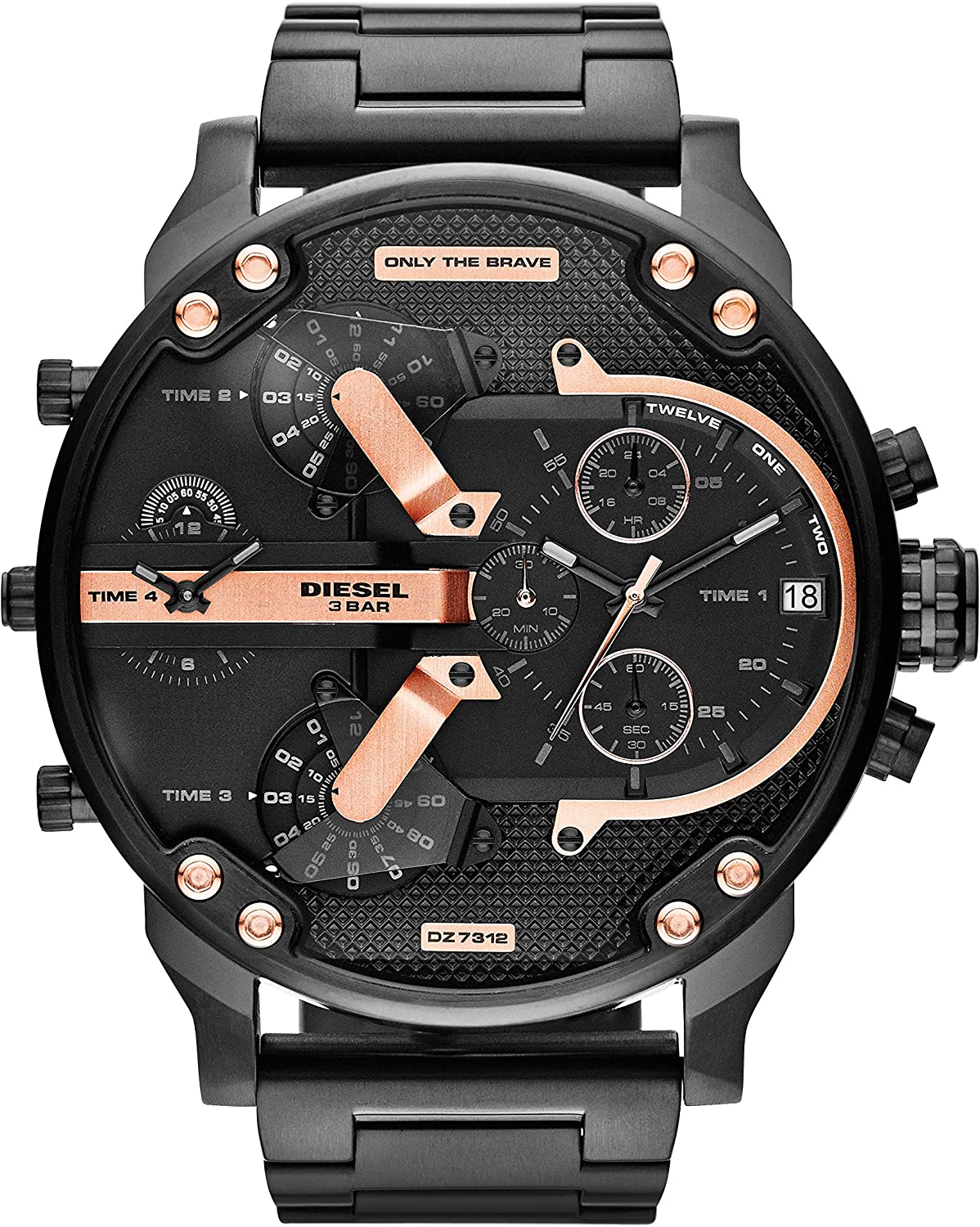 Buy Diesel The Daddies Chronograph Four Time Zone Dial Men's Watch