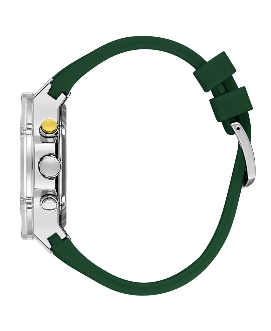 Daniel Klein Exclusive Green Skeleton Dial and Silicone Strap Silver Watch - DK.1.13889-2