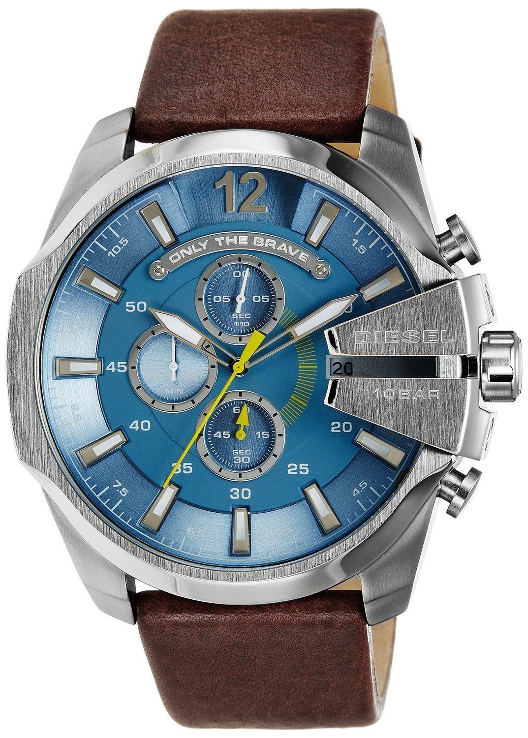 Diesel Mega Chief Reloj cronógrafo para hombre con esfera azul claro DZ4281
