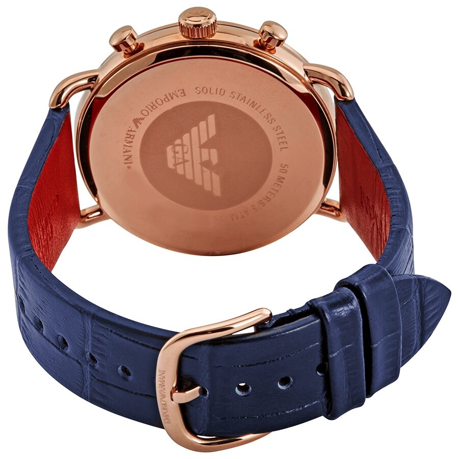 Emporio Armani Aviator Reloj cronógrafo de cuarzo con esfera plateada para hombre AR11123