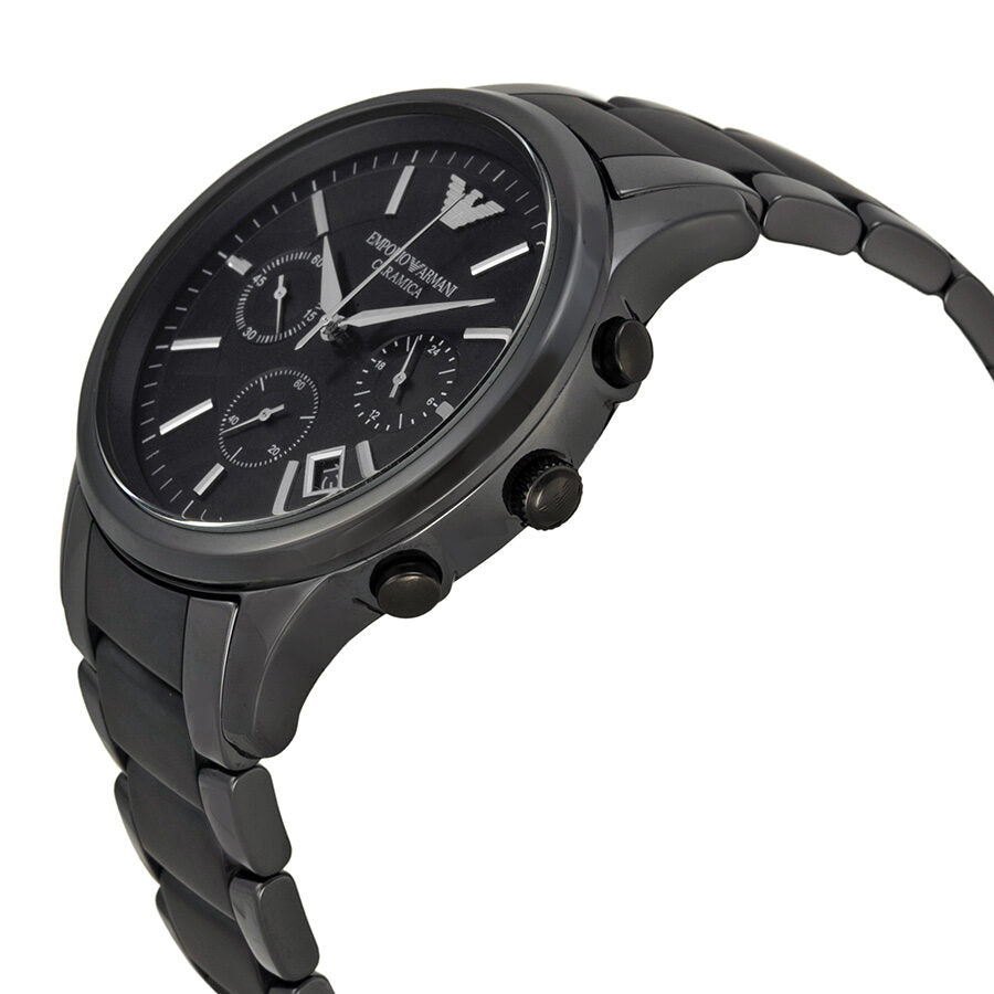 Emporio Armani Ceramica Reloj cronógrafo para hombre con esfera negra AR1452