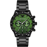 Emporio Armani Chronograph Green Dial Black Men's Watch AR11472