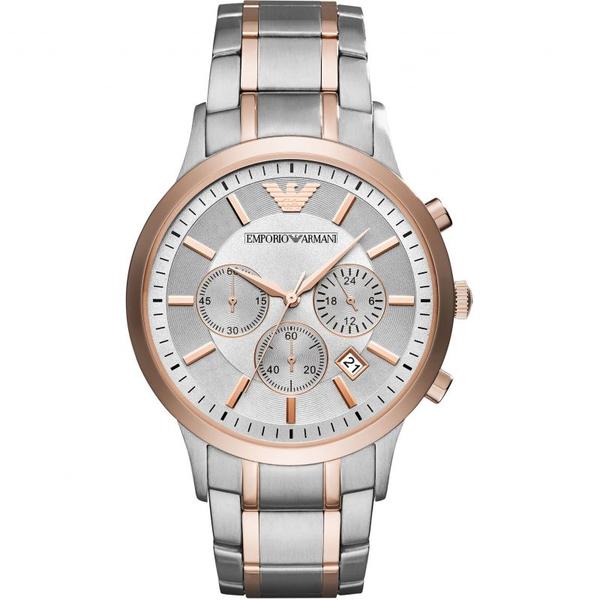Emporio Armani Reloj cronógrafo de cuarzo con esfera gris para hombre AR11077